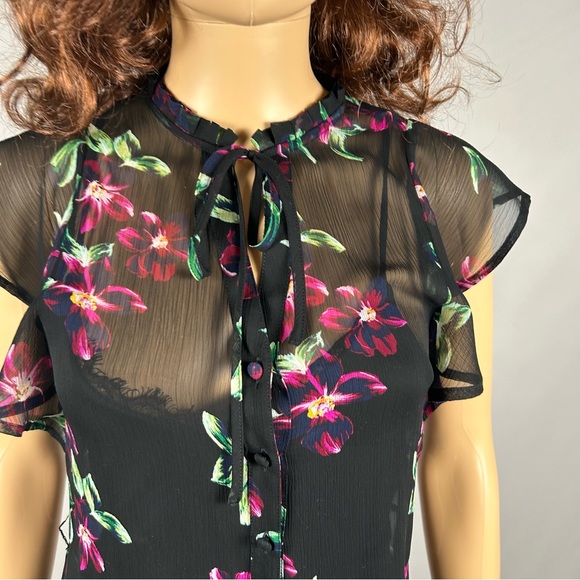 Express Layered Short Sleeve Sheer Dress with Tank Size XS - Picture 2 of 3